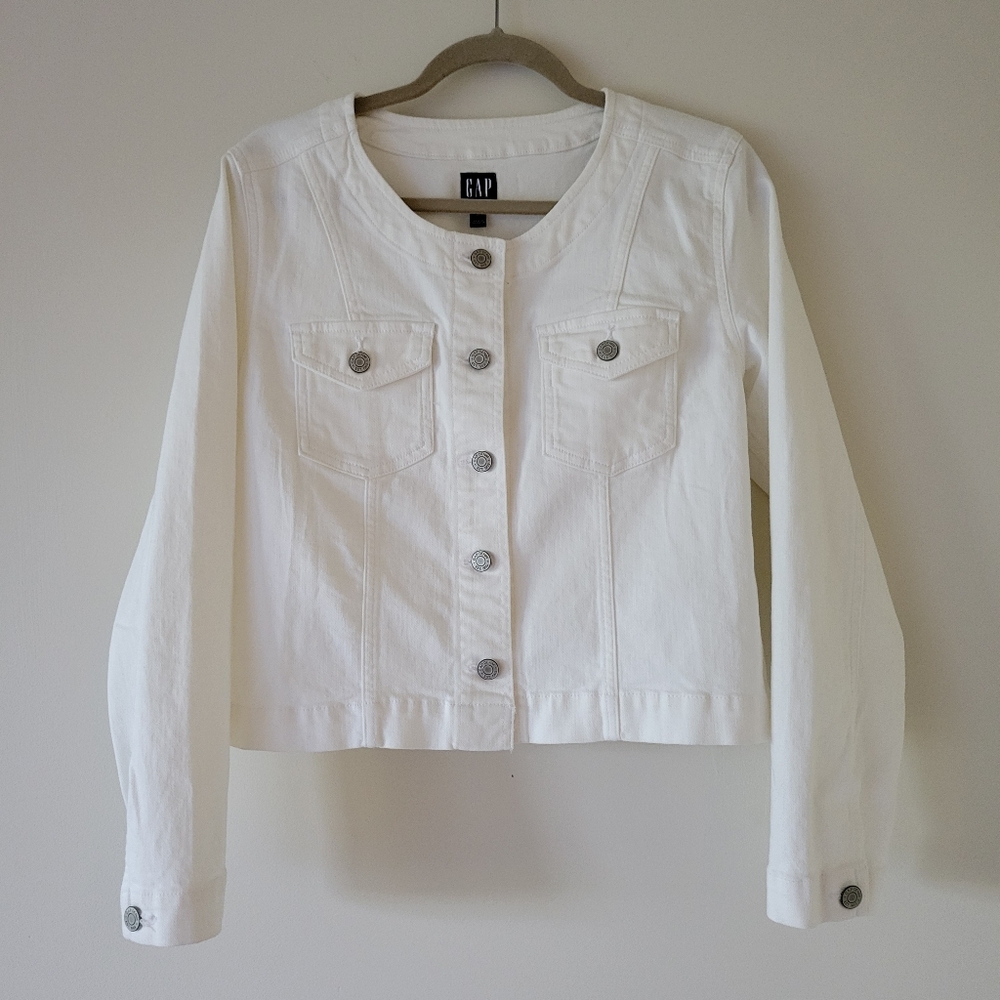 NWT Gap Factory White Denim Jacket - Picture 2 of 11